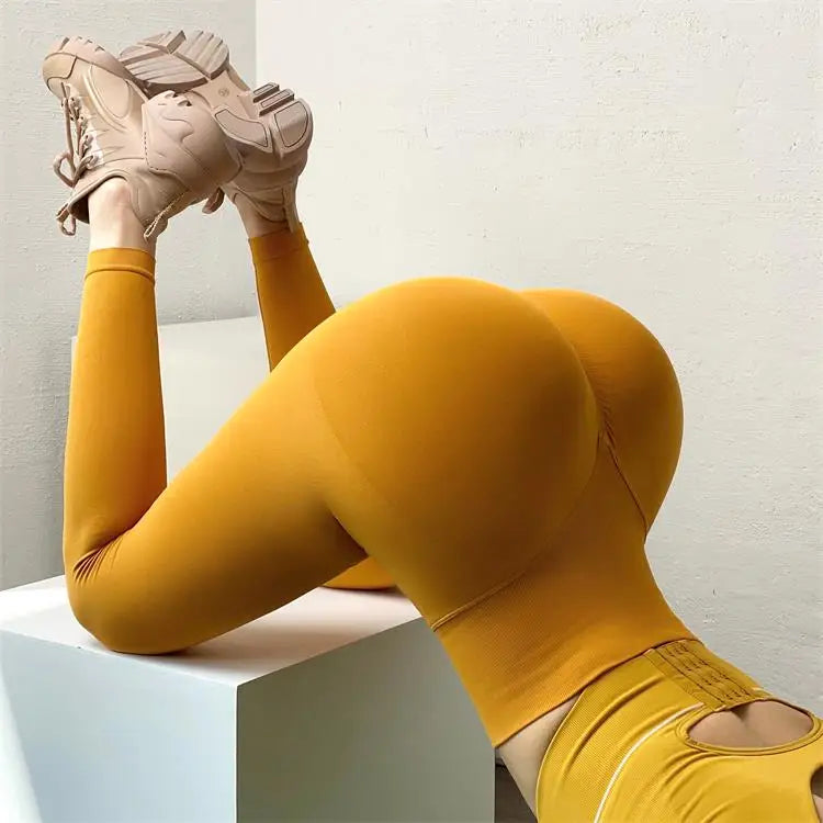 High Waist Push up Custom Women's Butt Lift Solid Breathable Quick Dry Spandex/Nylon Yoga Pants Leggings