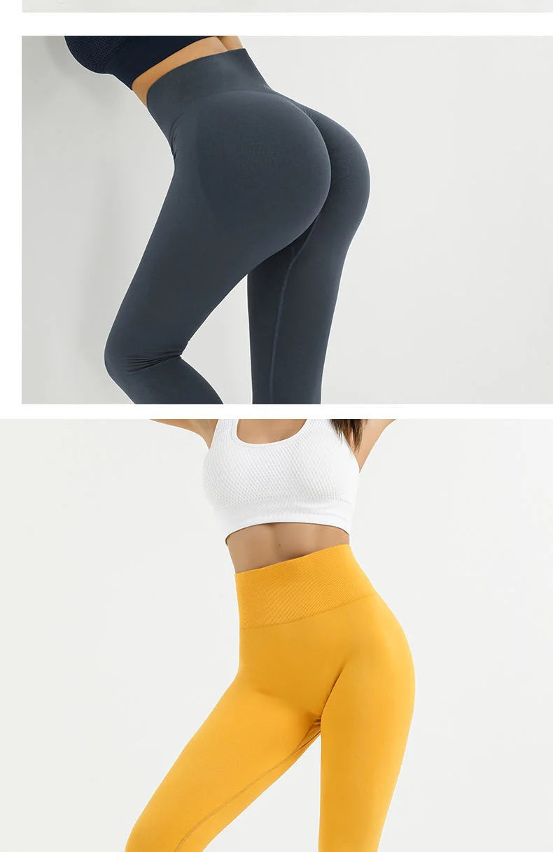 Knitted Autumn Outdoor Open Crotch Women's Peach Hip Sports Leggings Invisible Zipper Workout Pants Tight Sexy Gym Trousers