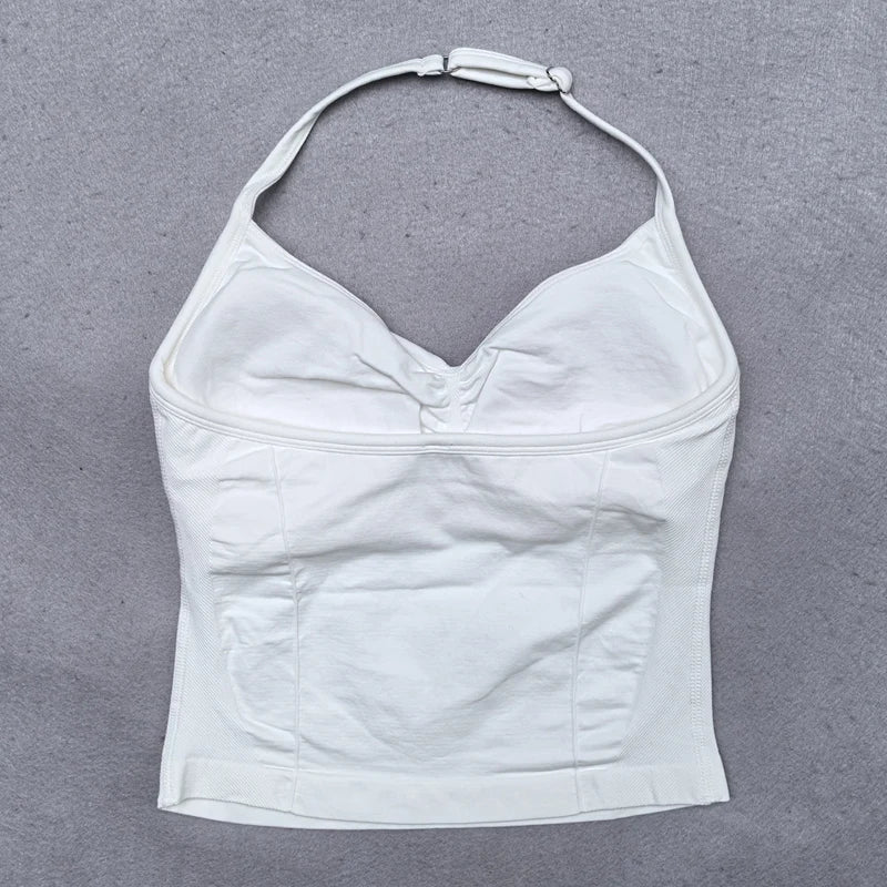 Adjustable sports top with straps for women, Gym top with an exposed back. Built-in fastener, Yoga clothing,
