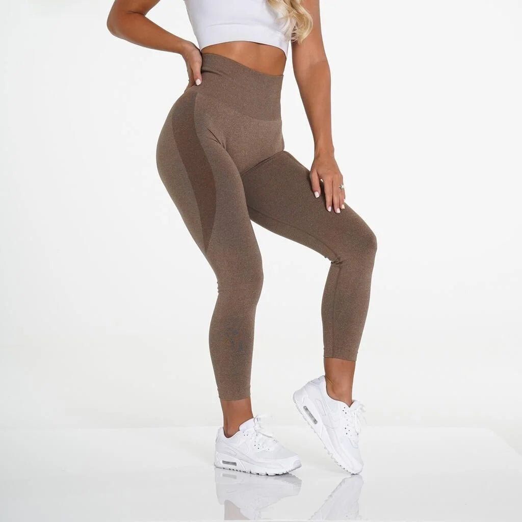 High Waist Hip Raise Stretch Leggings Women's Tight Fit Sports Pants Elastic Street Style Long Trousers Natural Waist