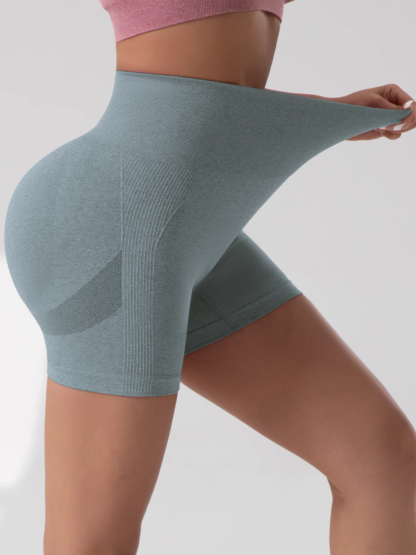 2PCS Tie Dye Butt Lifting Sexy Gym Shorts Woman Skinny Stretch High Waist Sport Shorts Casual Seamless