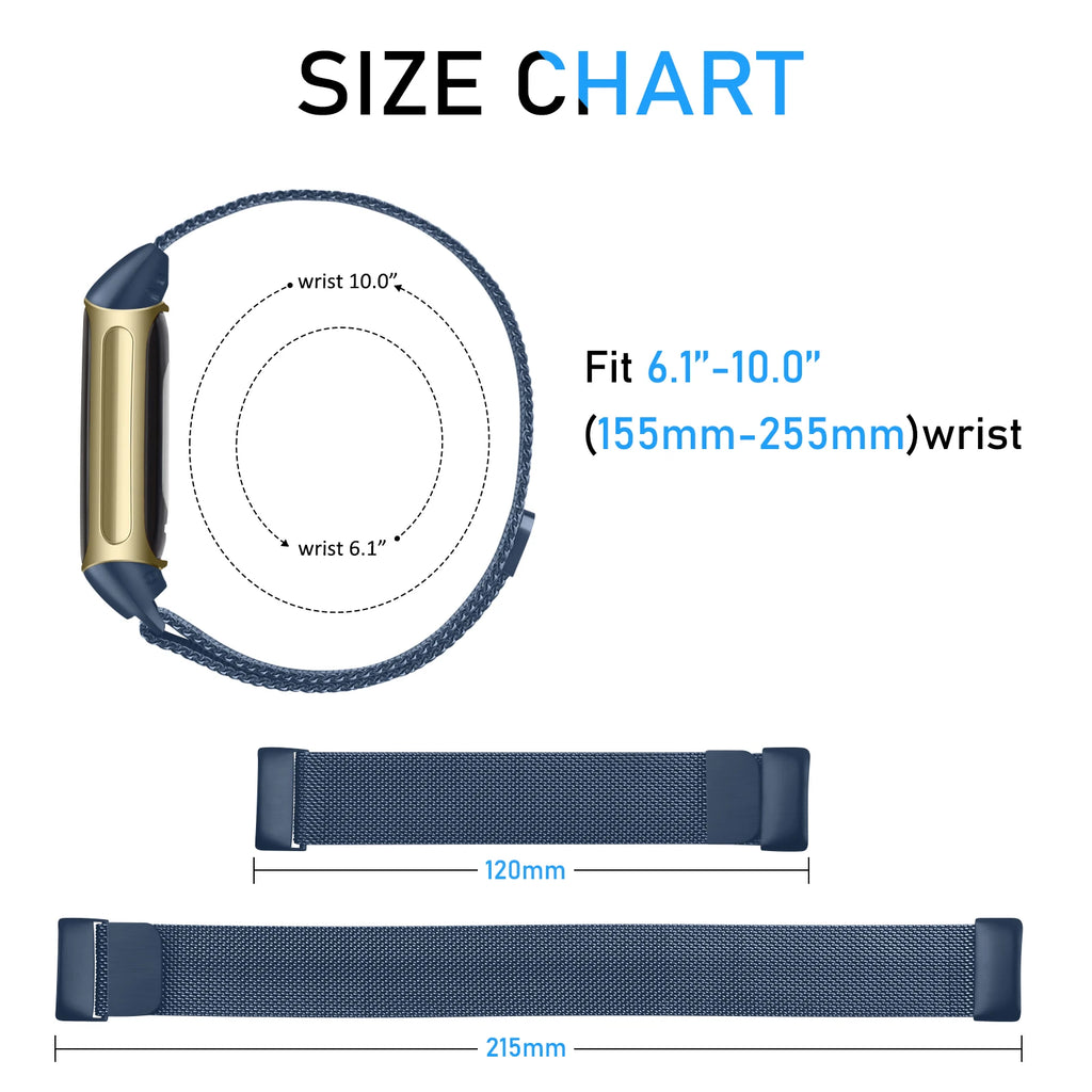 Magnetic Strap For Fitbit Charge 6 Watch Band Replacement Metal Milanese Loop wristband For Fitbit Charge 6 Bracelet Accessory