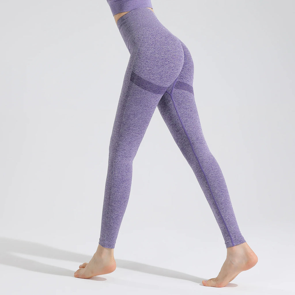High Waist Hip Raise Stretch Leggings Women's Tight Fit Sports Pants Elastic Street Style Long Trousers Natural Waist