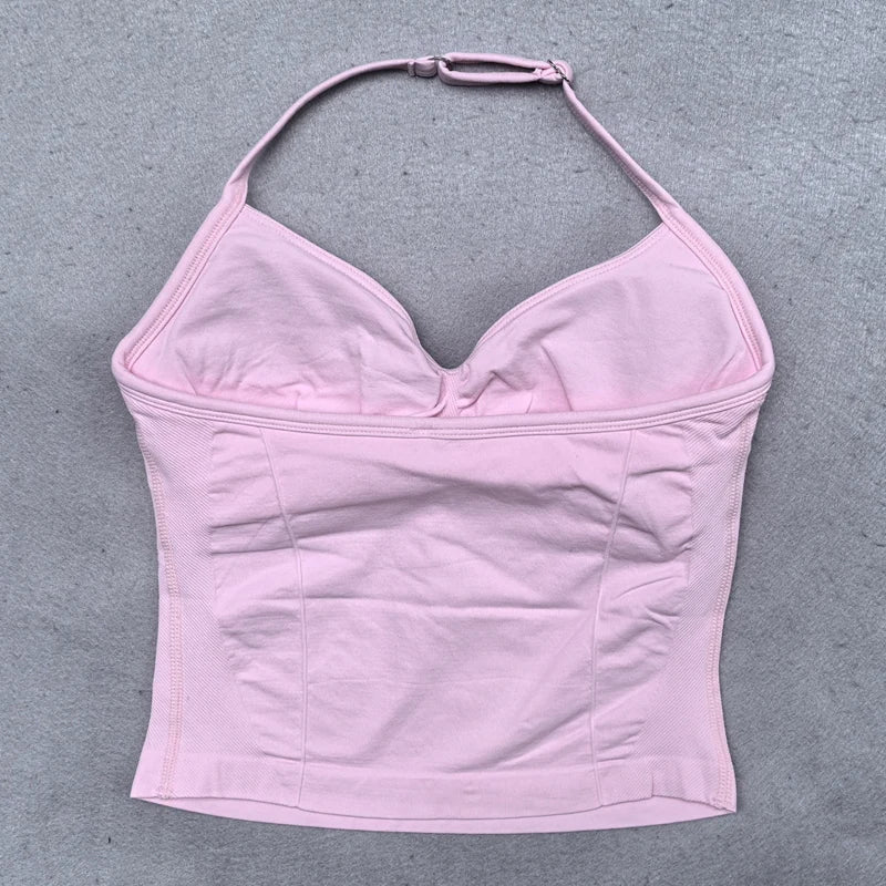 Adjustable sports top with straps for women, Gym top with an exposed back. Built-in fastener, Yoga clothing,