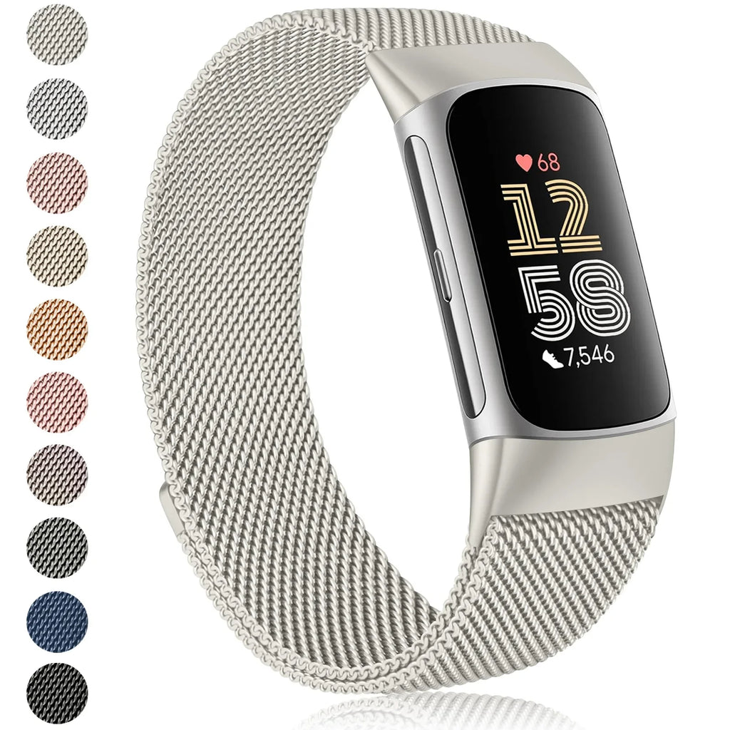 Magnetic Strap For Fitbit Charge 6 Watch Band Replacement Metal Milanese Loop wristband For Fitbit Charge 6 Bracelet Accessory