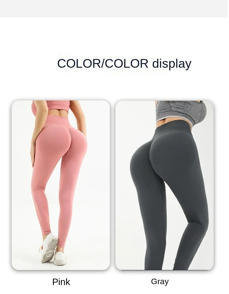 Knitted Autumn Outdoor Open Crotch Women's Peach Hip Sports Leggings Invisible Zipper Workout Pants Tight Sexy Gym Trousers