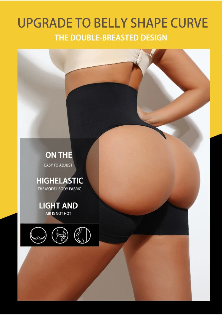 FLARIXA 1/2/3Pcs Shapewear Butt Lifter Seamless Women High Waist Slimming Panty Tummy Control Knickers Pant Briefs Body Shaper