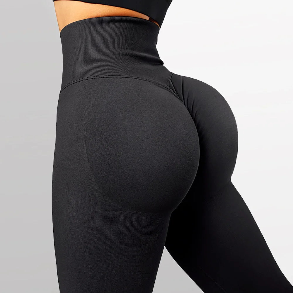 High Waist Hip Raise Stretch Leggings Women's Tight Fit Sports Pants Elastic Street Style Long Trousers Natural Waist